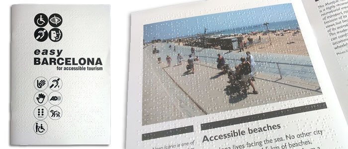 Folleto en tinta y braille realizado para Turisme de Barcelona